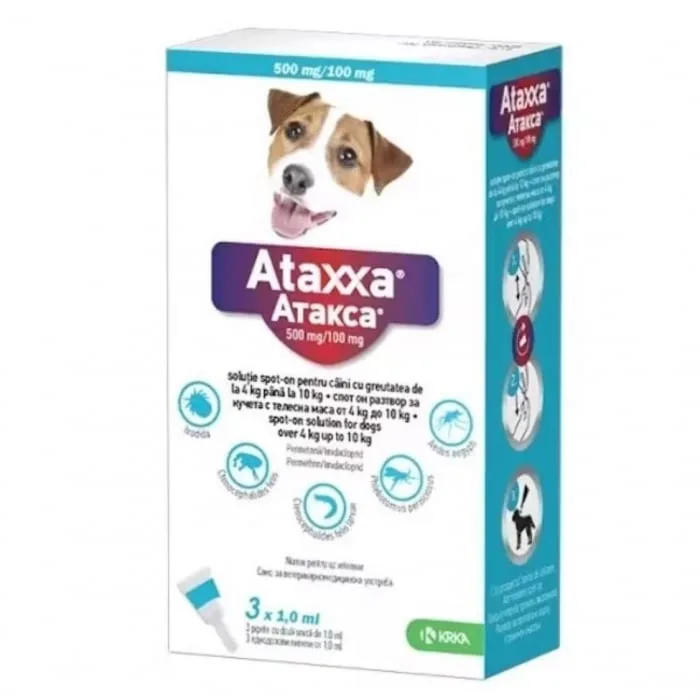 Ataxxa Dog 100 (4-10 kg) 3 pipete KRKA — Recenzie sinceră, preț & verdict final