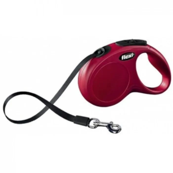 Lesa pentru caini Flexi New Classic Banda S 5M Rosu — Recenzie, preț și caracteristici