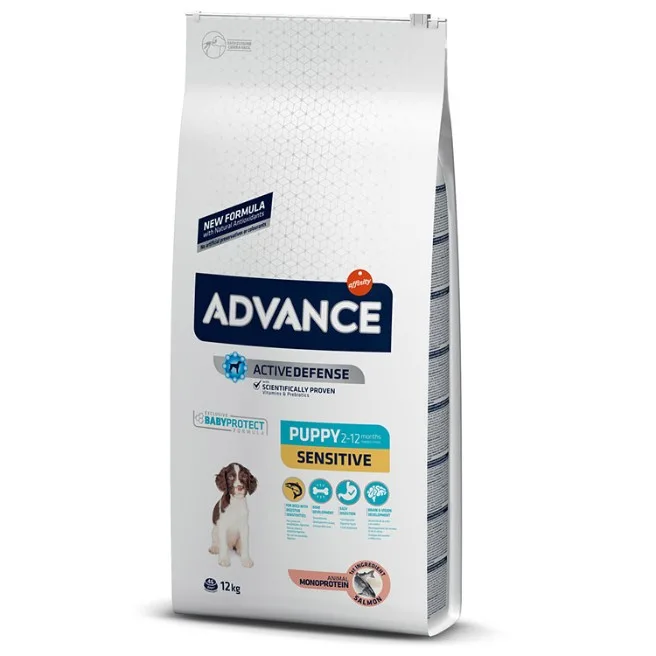 Advance Dog Puppy Sensitive — recenzie, caracteristici și preț pentru hrana pentru juniori sensibili
