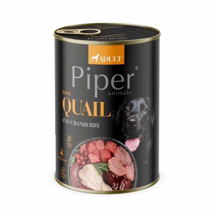 Piper Adult Dolina — Recenzie complete & verdict pentru hrană umedă cu prepeliță și merișor