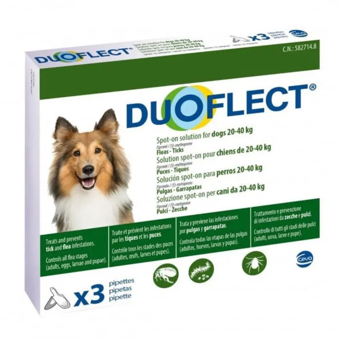 Ceva Sante Duoflect — review complet și verdict pentru soluție antiparazitară spot-on câini 20-40 kg