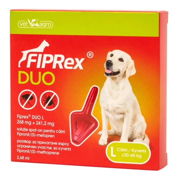 Vetagro Fiprex Duo L Dog — Recenzie, preț și caracteristici pentru antiparazitare câini de talie mare