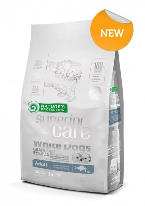 Natures Protection Superior Care White Dogs Grain Free — Recenzie, caracteristici și preț