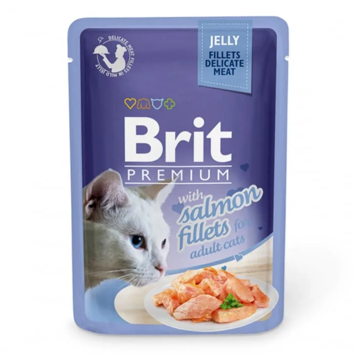Brit Cat Delicate cu somon în Jelly — Recenzie și preț pentru hrana umedă pentru pisici adulte