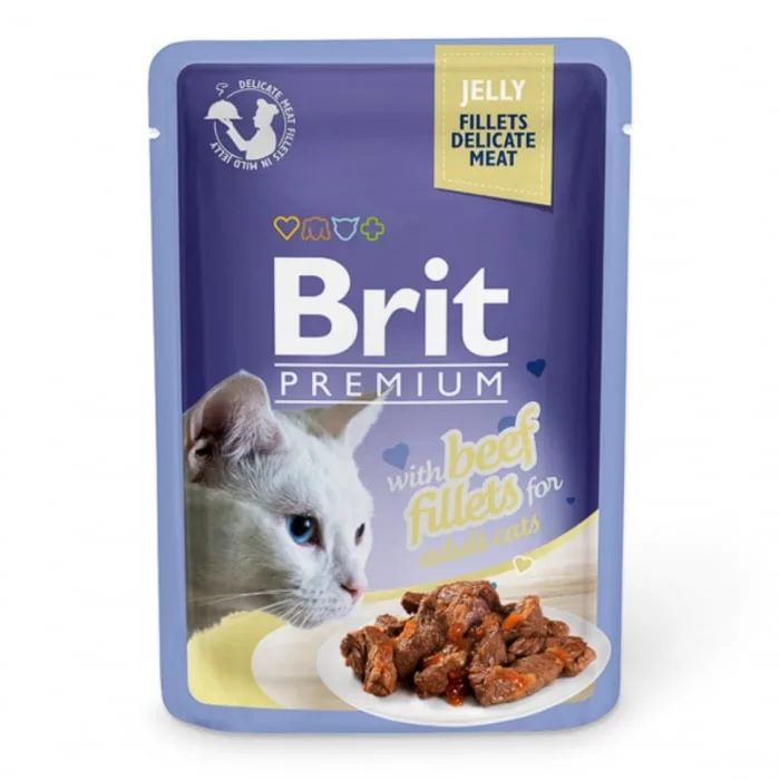 Brit Cat Delicate cu vita în Jelly — Păreri și specificații despre hrana umedă pentru pisici