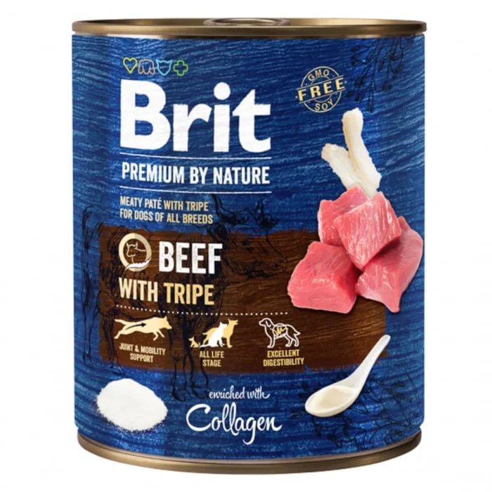 Brit Premium by Nature Beef with Tripes 800 g — review, preț și caracteristici pentru câini