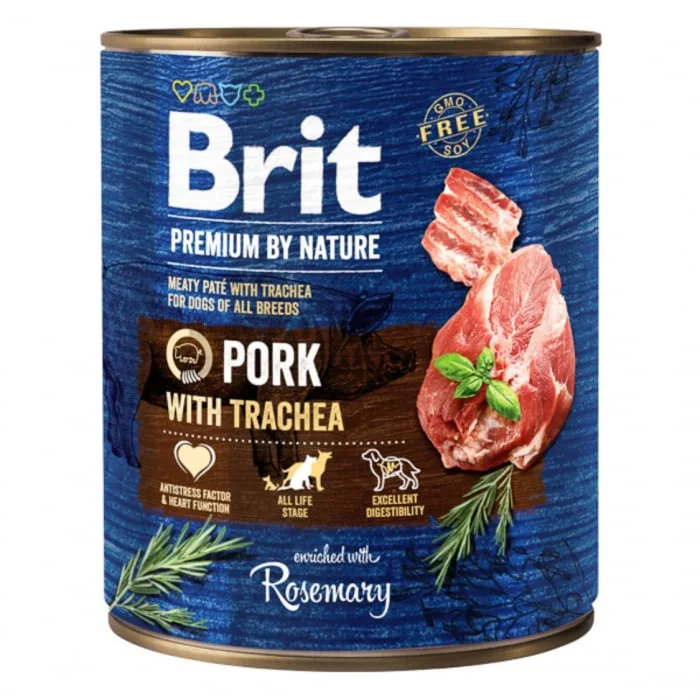 Brit Premium by Nature Pork with Trachea — Recenzie și preț pentru conservă de 800 g