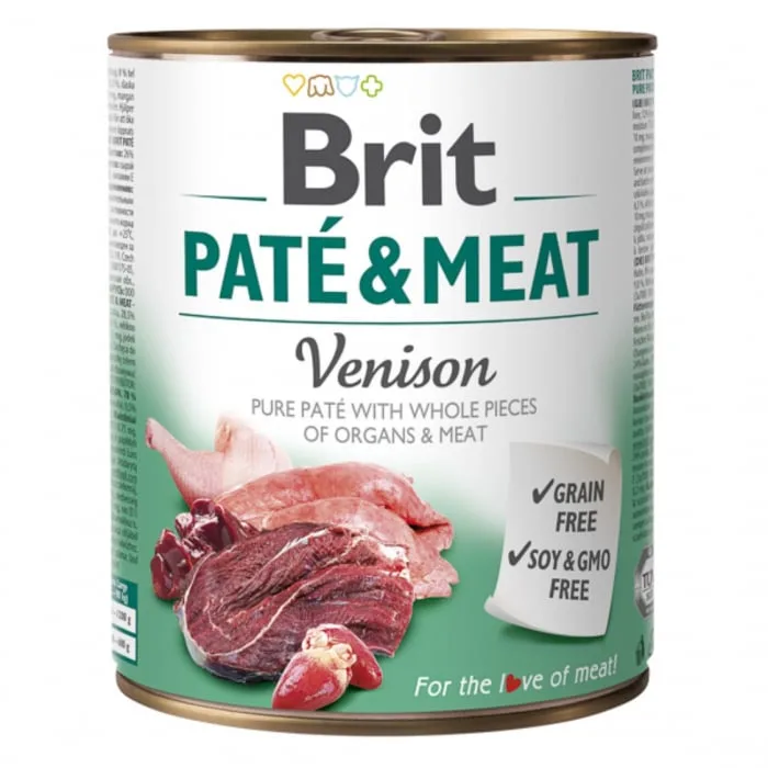 Brit Pate and Meat Venison 800 g — Review despre calitate și preț pentru câini adulti