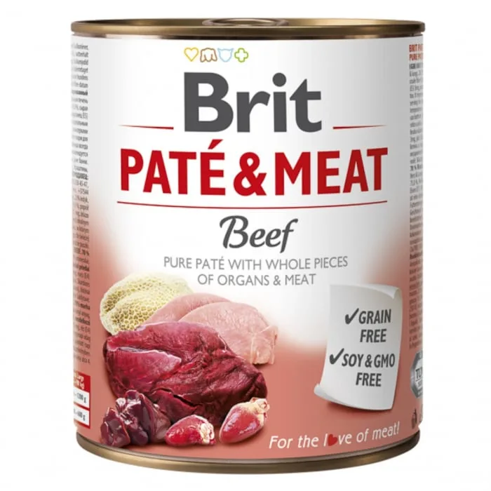 Brit Pate and Meat Beef 800 g — Review despre calitate și preț pentru câini adulti
