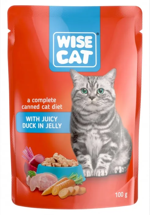 Wise cat, hrana umedă pentru pisici cu rată în jeleu — Review, specificații și verdict