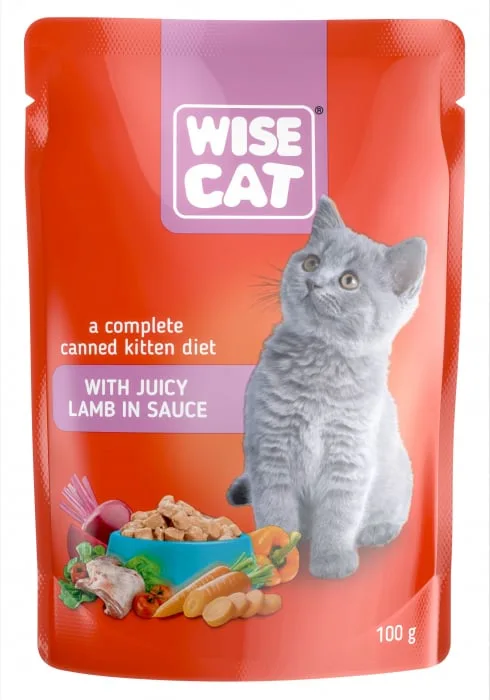 Valoare hrana umedă Wise Cat — Recenzie completă & verdict pentru pisici junior cu miel în sos