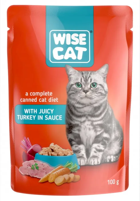 Review Wise cat — hrana umedă pentru pisici cu curcan în sos, preț și specificații