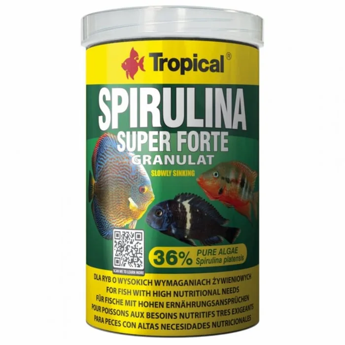 Hrana pentru pești Tropical Spirulina Forte — Recenzie, specificații și avantaje