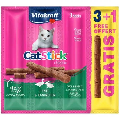 Recompense pisici Vitakraft CatStick Iepure și Rata — Caracteristici, preț și verdict