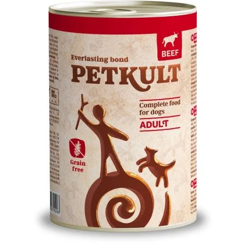 Hrana umedă pentru câini Petkult Adult cu vită — Recenzie și specificații