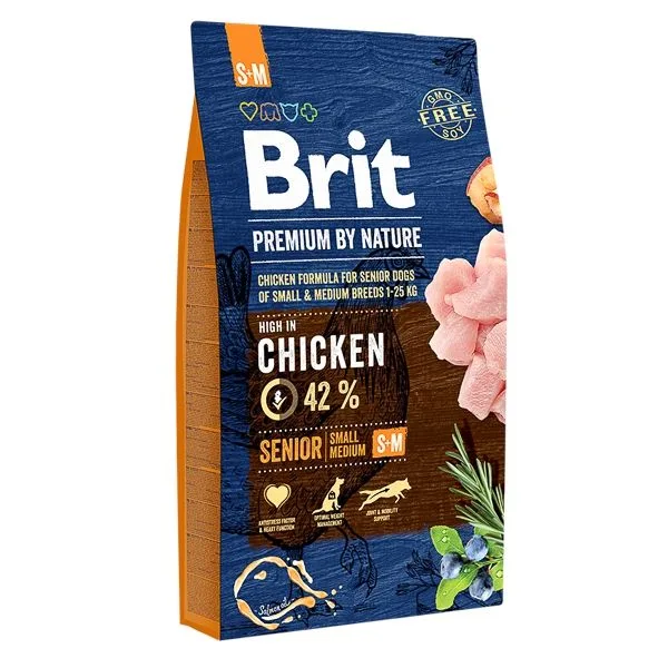 Hrana uscată pentru câini Brit Premium by Nature Senior S plus M — Recenzie, preț și caracteristici