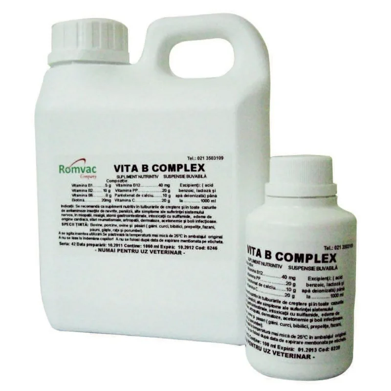 Vita B Complex 100 ml — Recenzie, preț și avantaje pentru animale de fermă