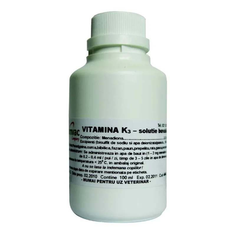 Vitamina K3 Buvabila 100 ml — Recenzie, avantaje și preț pentru pasări