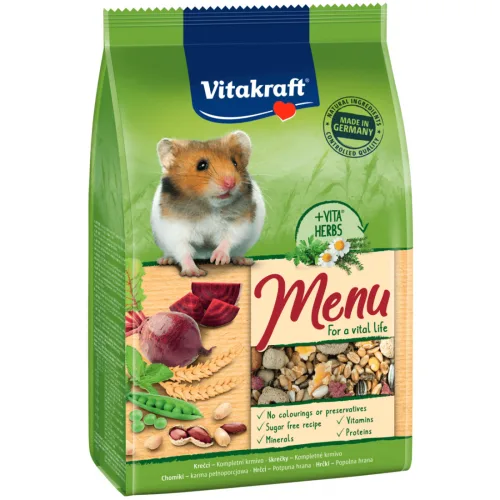 Hrana pentru hamsteri Vitakraft 400 g — Recenzie și avantaje ale meniului complet pentru rozătoare
