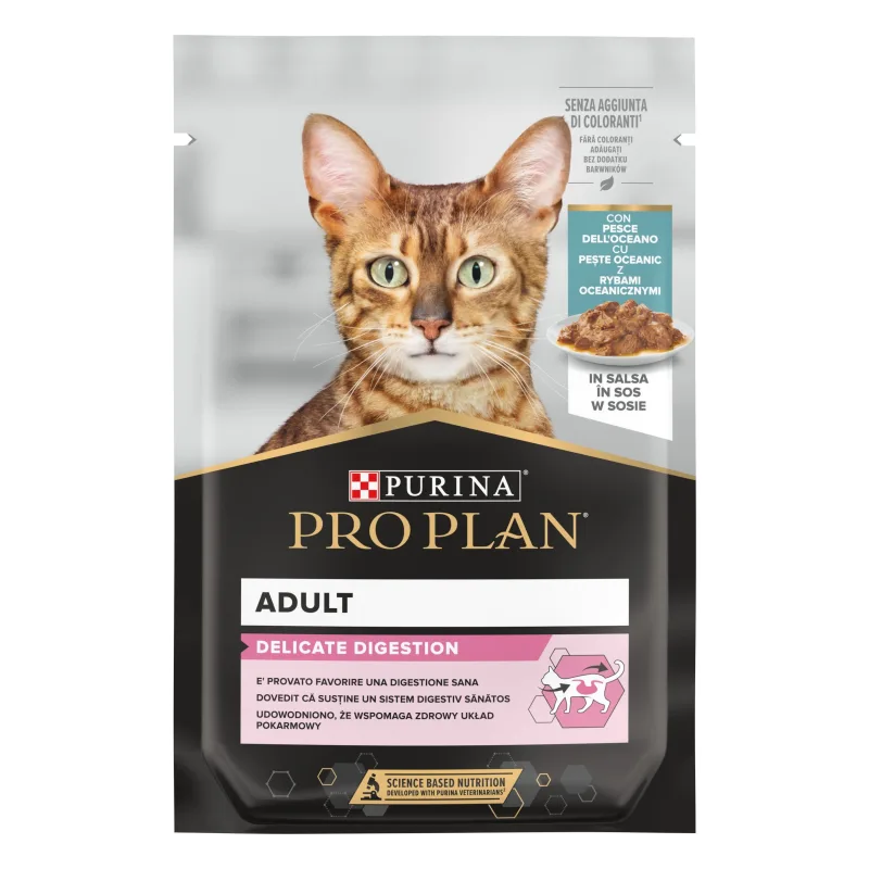 Review preț Purina Pro Plan Delicate Nutrisavour — hrana umedă pentru pisici cu sensibilitate digestivă