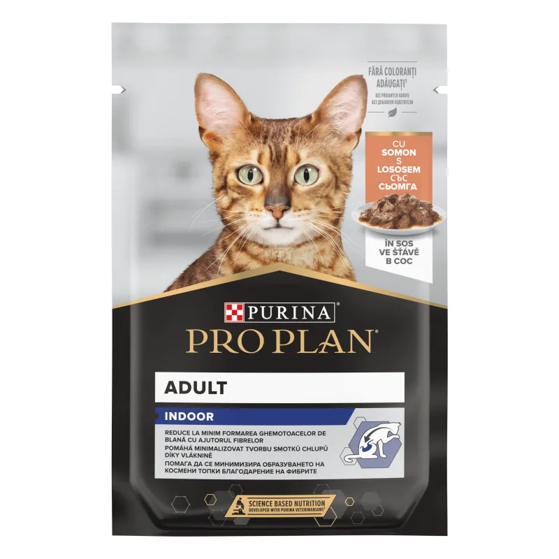 Recenzie Purina Pro Plan Indoor cu somon — beneficii pentru pisici adulte