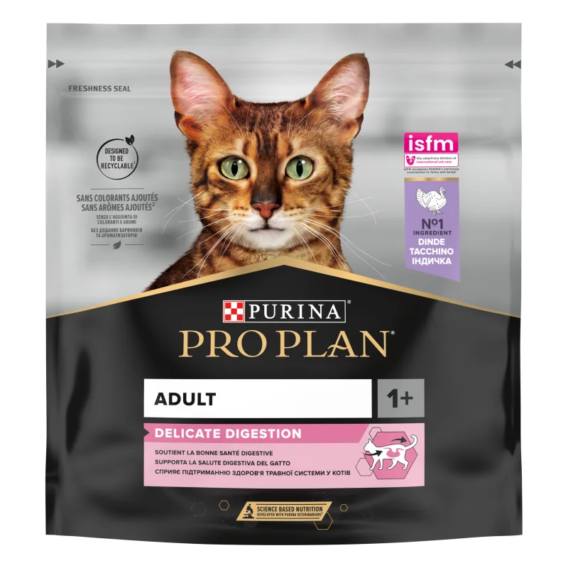 Hrana uscată pentru pisici PRO PLAN Adult Delicate Digestion — Caracteristici, preț & verdict