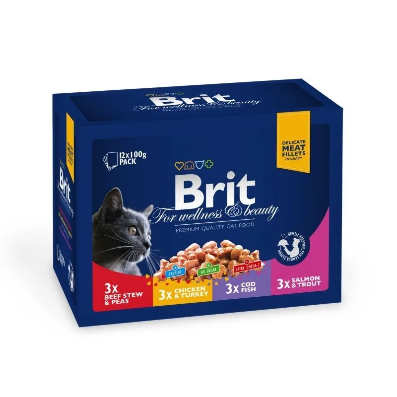 Hrana umedă pentru pisici Brit Premium Cat Plic Family Variety — Recenzie, specificații și avantaje