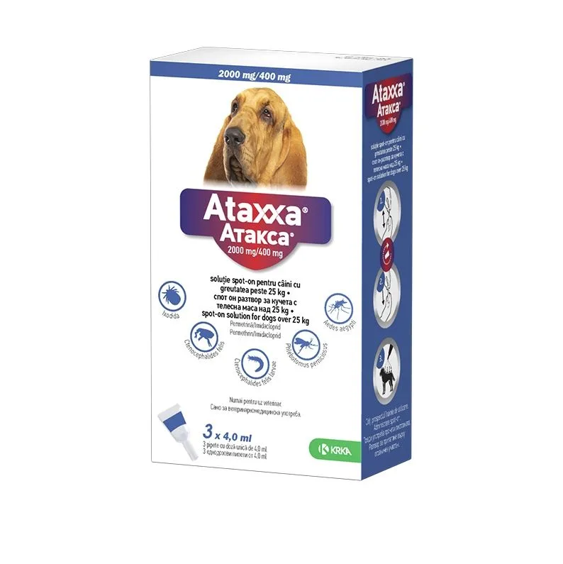 Ataxxa Dog — Recenzie despre pipete antiparazitare pentru câini de peste 25 kg