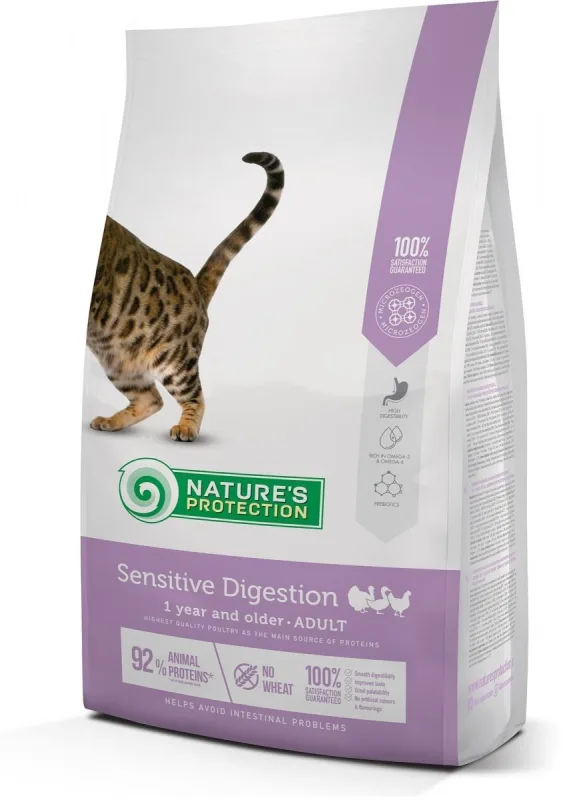 Recomandări pentru hrana uscată pentru pisici Nature's Protection Sensitive Digestion Cat — Caracteristici și preț