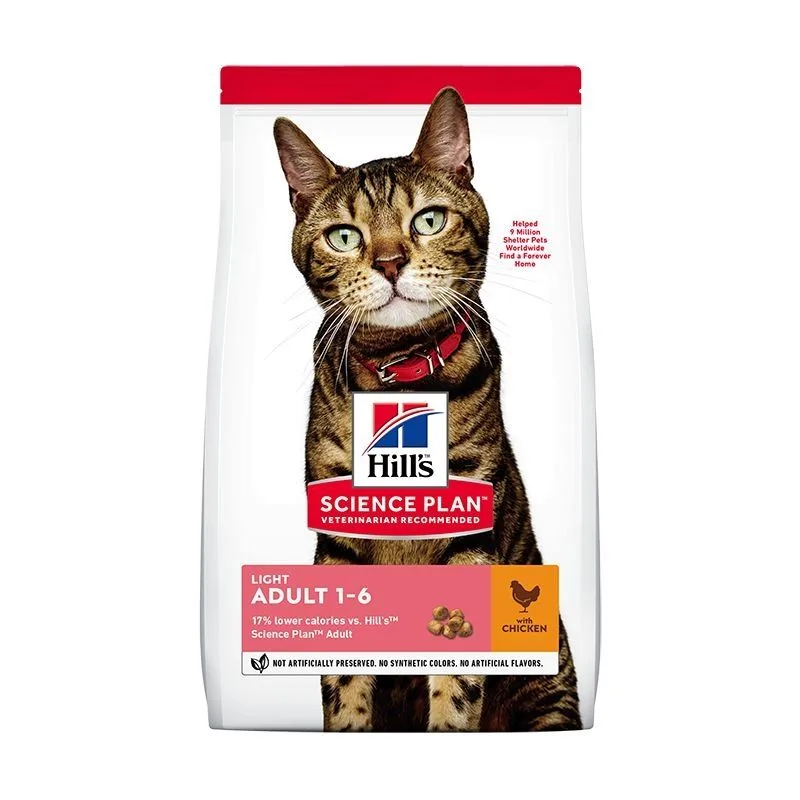 Recomandat hrana uscată Hill's Science Plan Feline Adult Light Chicken — Caracteristici și prețuri