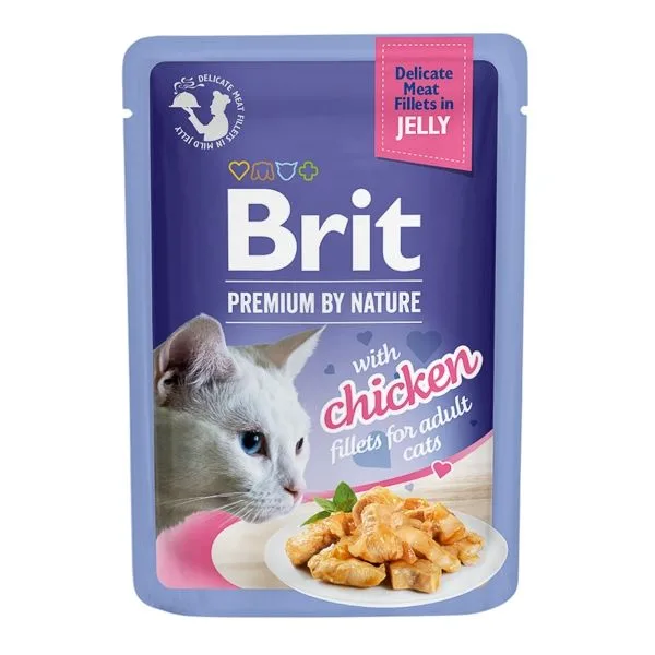 Hrana umedă pentru pisici Brit Cat Delicate Chicken in Jelly — recenzie și caracteristici