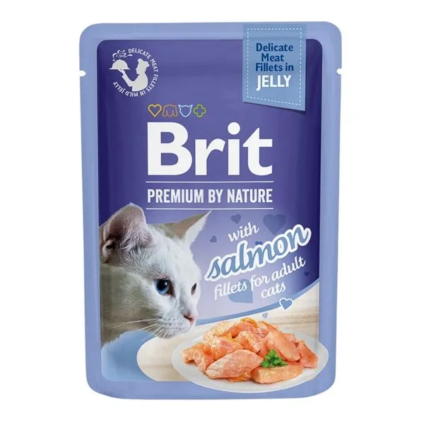 Hrana umedă pentru pisici Brit Cat Delicate Salmon in Jelly — Recenzie și caracteristici