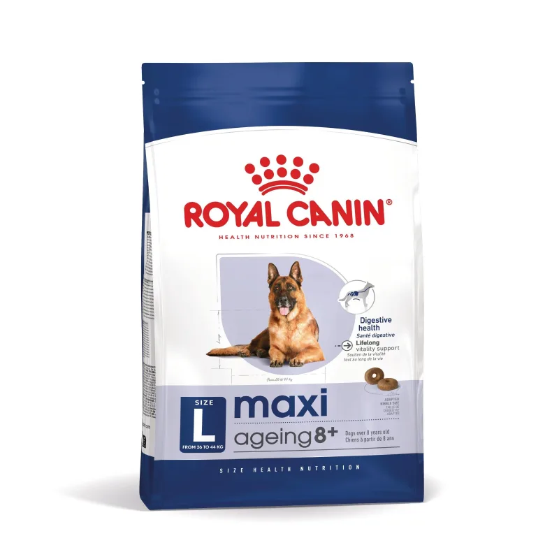 Royal Canin Maxi Ageing 8+ — Caracteristici, preț și verdict asupra hranei pentru câini seniori de talie mare