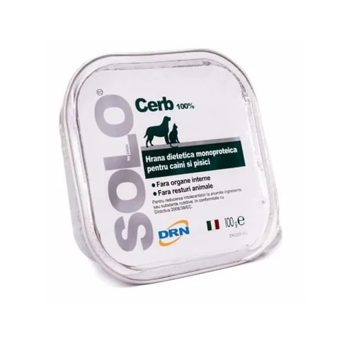 Recomandări pentru hrană dietetică pentru pisici Solo Cerb 100 g — Specificații și avantaje