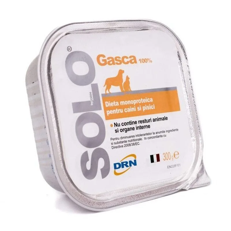 Recomandări pentru hrana dietetică Solo Gâsca 100 g — Caracteristici și preț pentru pisici și câini