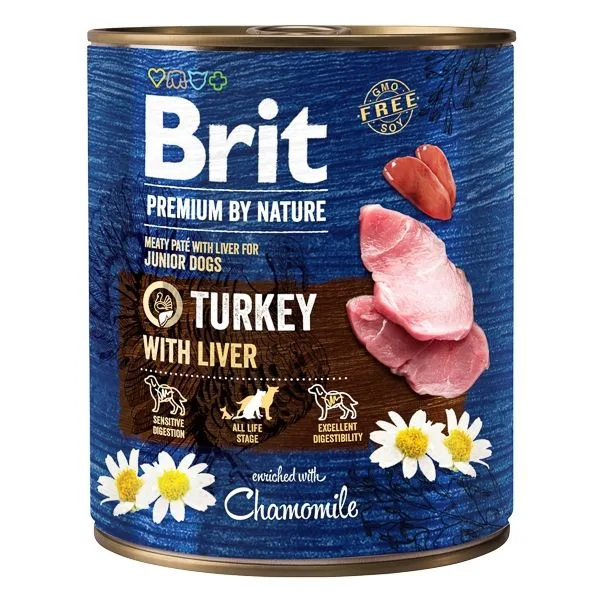 Hrana umedă Brit Premium by Nature Junior Dogs, Turkey with Liver — Recenzie și avantaje
