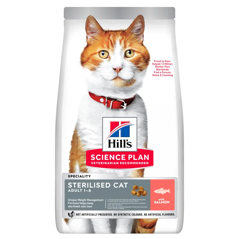 Hrana uscată pentru pisici Hill's Science Plan Feline Adult Sterilised Salmon — Recenzie, specificații și verdict