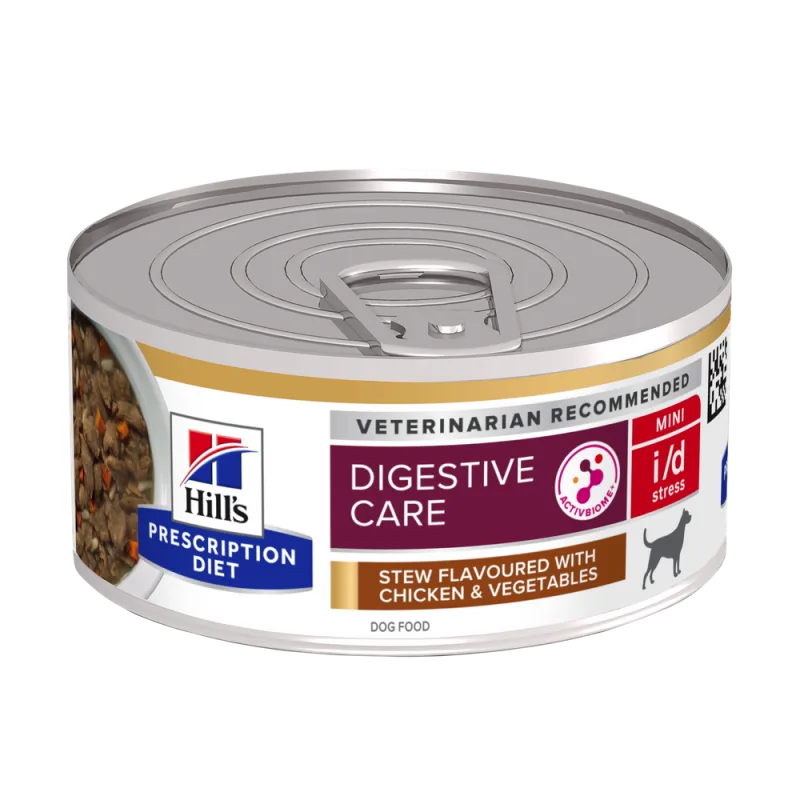 Hill's Prescription Diet Canine I/D Stress Mini Chicken and Vegetable Stew — Caracteristici, preț și verdict