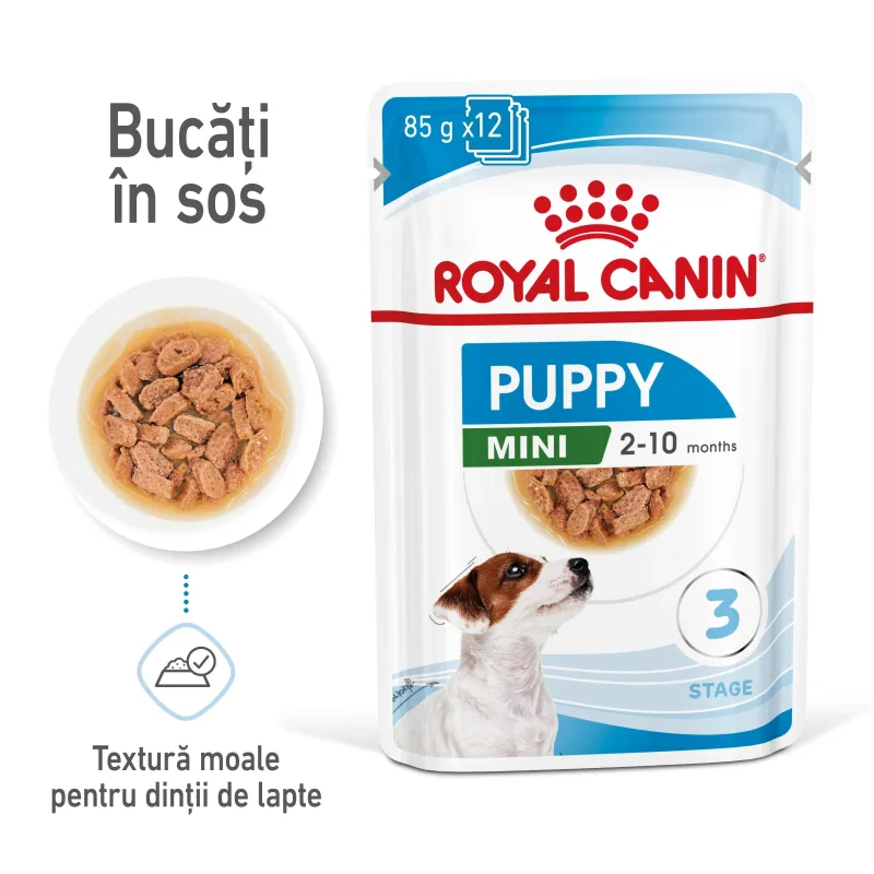 Royal Canin Mini Puppy — Recenzie, caracteristici și preț pentru hrană umedă câini junior