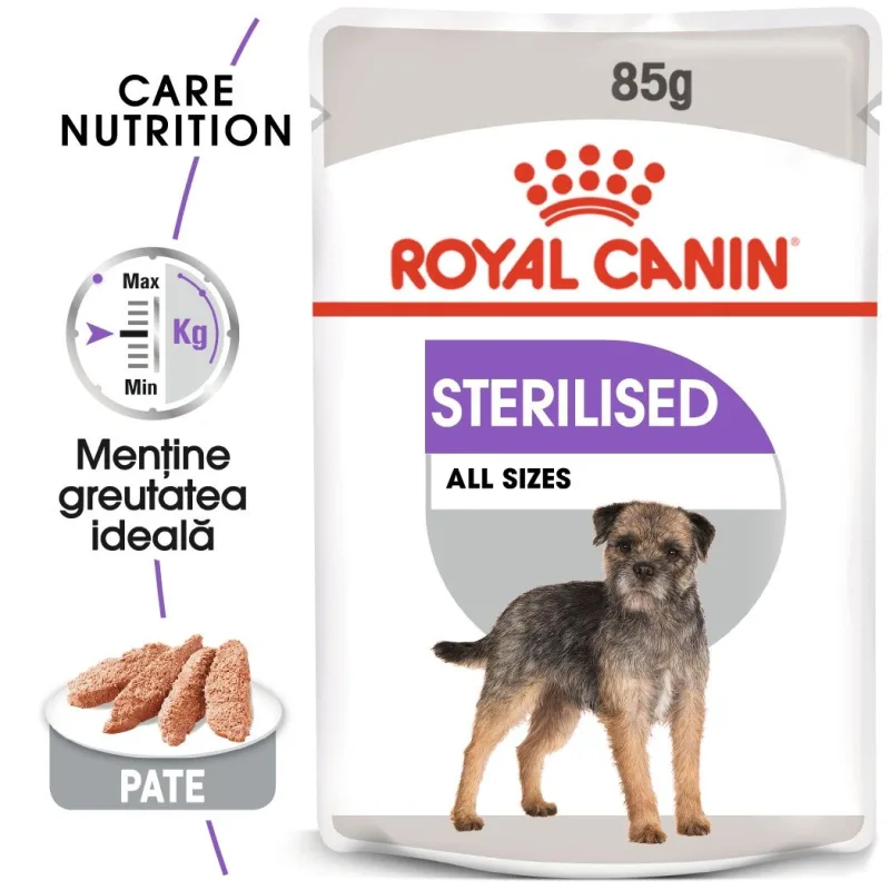 Hrana umedă Royal Canin Sterilised Adult — Recenzie, specificații și verdict pentru câini sterilizați