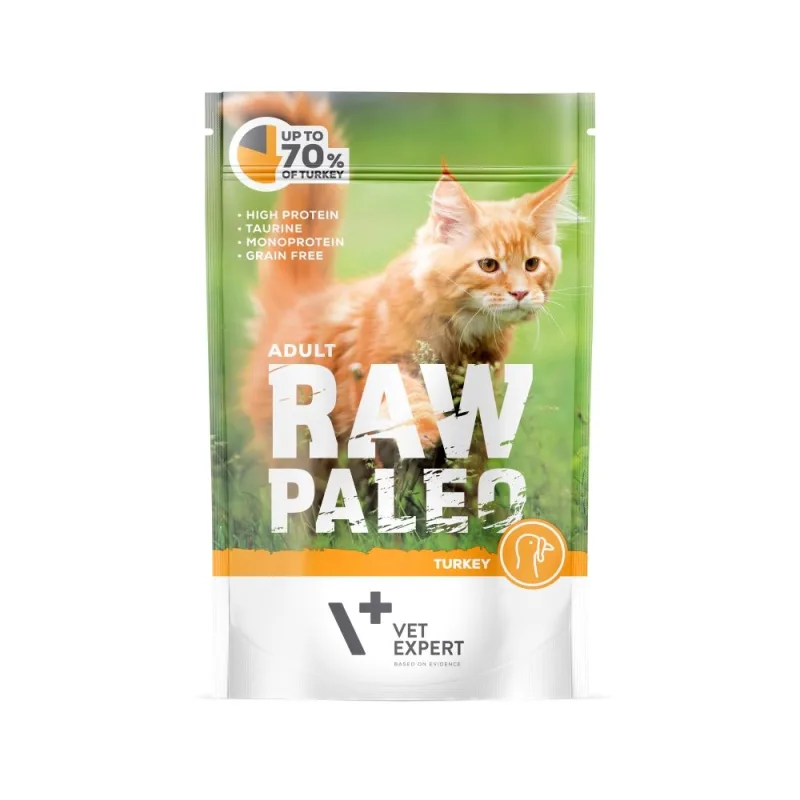 Hrana umedă pentru pisici Raw Paleo Cat adult — Recenzie, calitate și preț pentru curcan 100 g
