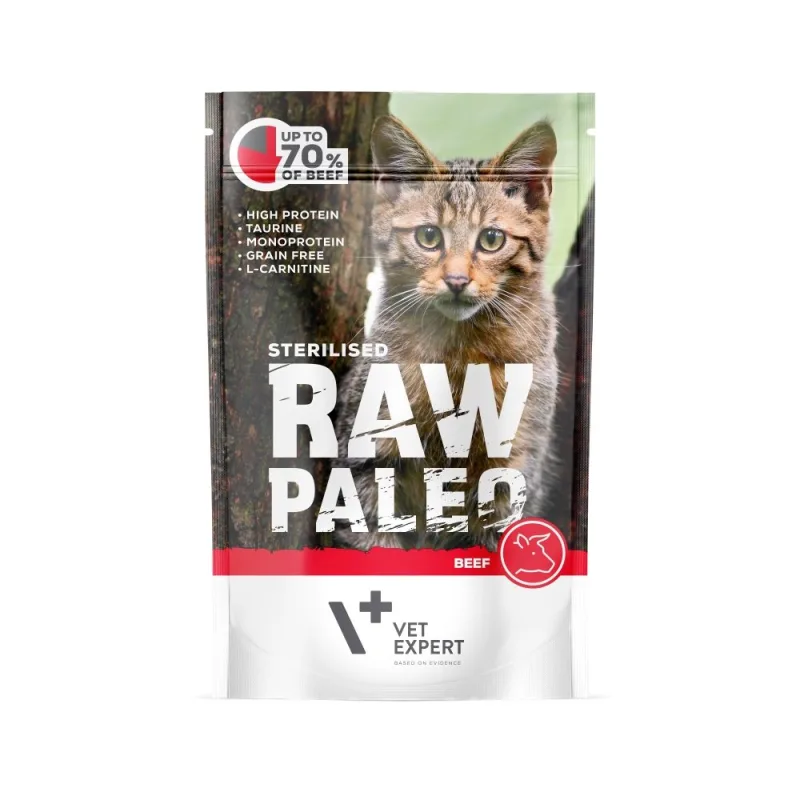 Hrana umedă pentru pisici sterilizate Raw Paleo Cat — Recenzie despre specificații și avantaje