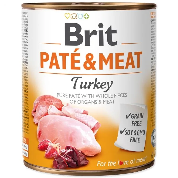 Hrana umedă pentru câini Brit Pate and Meat Turkey — Recenzie și caracteristici