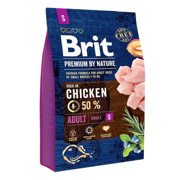Hrana uscată pentru câini Brit Premium by Nature Adult S — recenzie și specificații