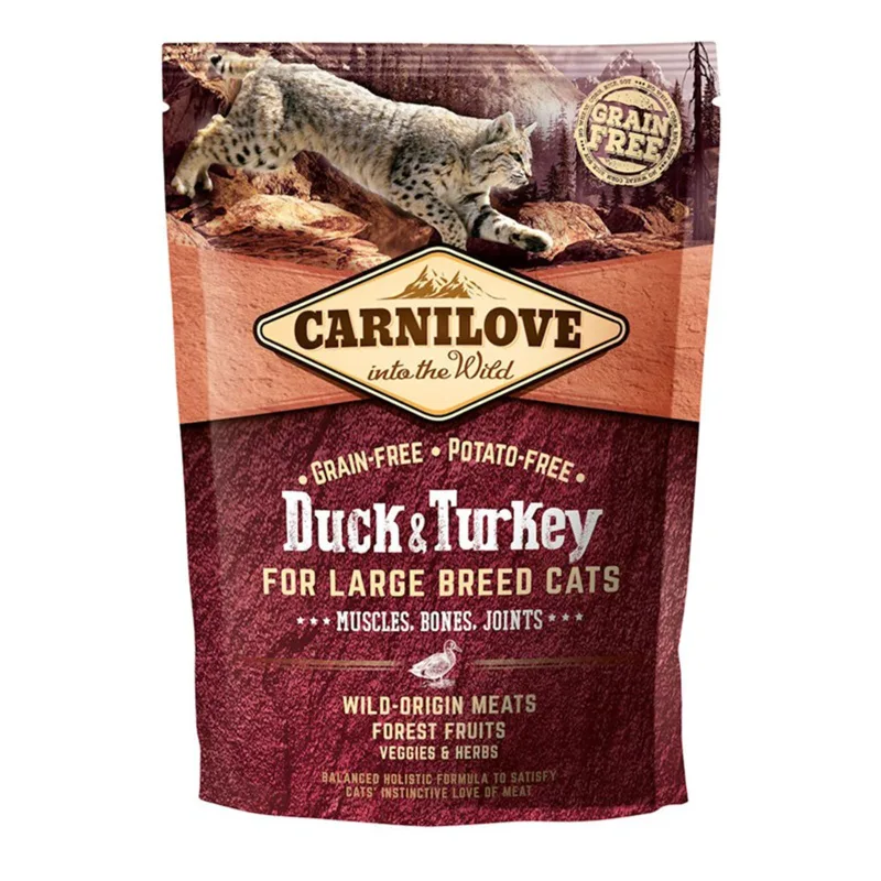 Carnilove Duck and Turkey pentru pisici de talie mare — Recenzie, beneficii și specificații