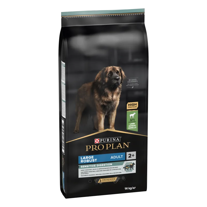 Purina Pro Plan Adult Sensitive Digestion — Caracteristici, preț și verdict privind hrana pentru câini de talie mare