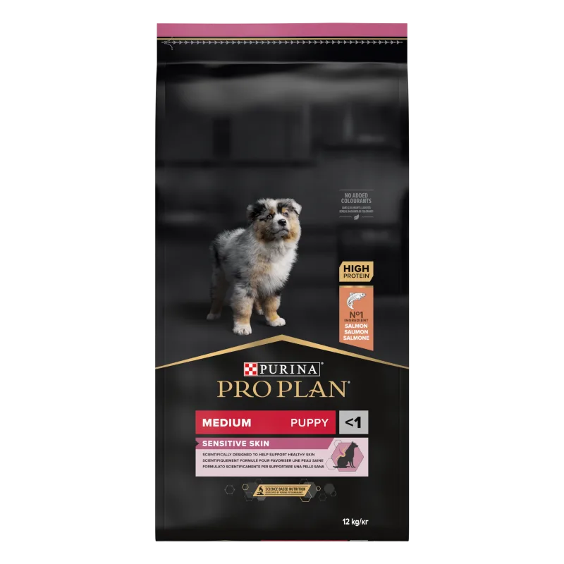 Hrana uscată Purina Pro Plan Puppy Sensitive Skin — Caracteristici, preț și verdict