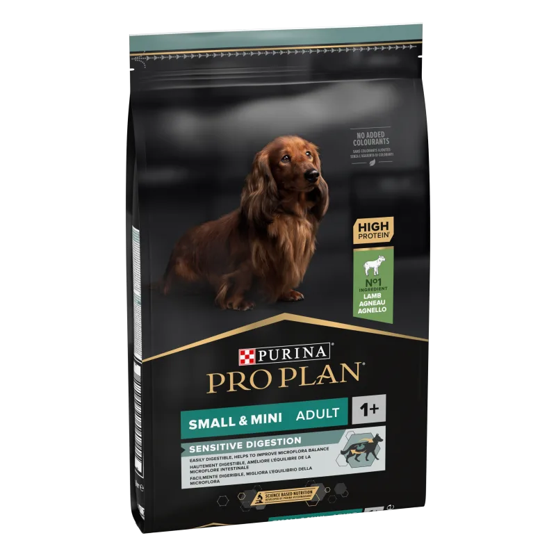 Hrana uscată pentru câini Purina PRO PLAN Adult Sensitive Digestion — Recenzie și specificații pentru talie mică