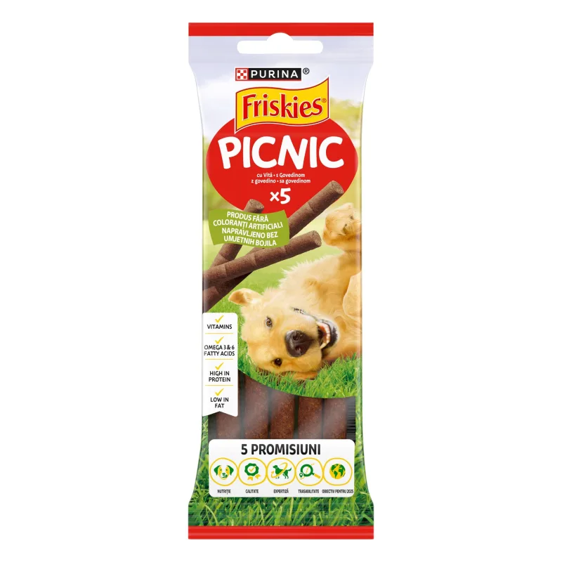 Hrana uscată pentru câini Friskies Picnic cu vită — recenzie și caracteristici