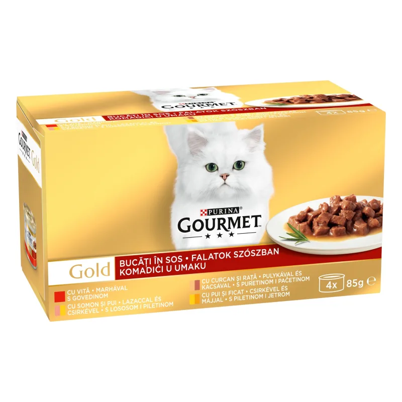Gourmet Gold cu vită, curcan și rată — recenzie despre calitate și preț